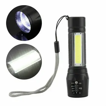 KEBINCPLED Mini Įkraunamas LED Žibintuvėlis Naudoti XPE COB Lempos Granulių Dvigubas Šviesos Šaltinis Žibintuvėlis Nuotykių Kempingas, Žvejyba