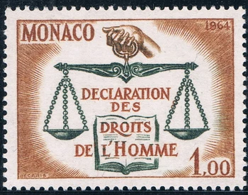1Pcs/Set Naujas Monakas Pašto Antspaudo 1964 Žmogaus Teisių Deklaracija Vertus Balansas Skulptūra Antspaudų MNH