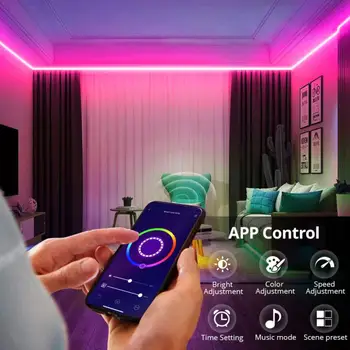 Tuya Smart Gyvenimo WiFi LED Neon Šviesos Juostelė 12V APP Kontrolės LED Juosta RGB Neoninis Ženklas Juostos Apdailos Alexa 