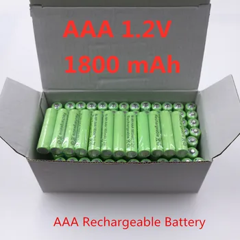 100% Naujas AAA 1800mAh Ni-MH 1.2 V įkraunamas akumuliatorius AAA baterijos 3A įkraunamos baterijos Ni-MH akumuliatorius fotoaparato žaislas