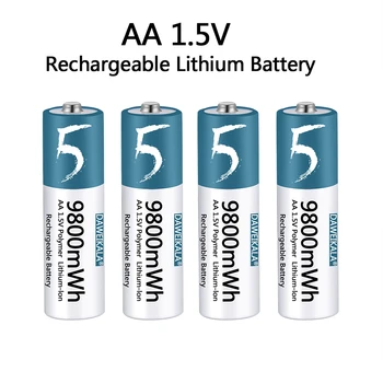 AA Baterijos 1,5 V Li-ion AA Įkraunamos Baterijos 9800mWh AA Ličio-jonų Baterija nuotolinio valdymo pelės mažas ventiliatoriaus Elektros žaislas