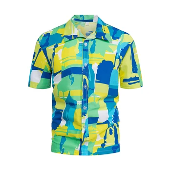 Havajų vyriški Marškiniai, 3D Atspausdintas marškinėliai, Harajuku Stilius, Derliaus, Prabanga, Atostogų ir Paplūdimio, Vasaros, 2023