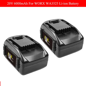 20V 6000mAh WA3525 daugkartinio Įkrovimo Baterija WORX WA3742 WG155 WG160 WG255 WG545 WA3520 WA3525 WA3760 WA3553 L50