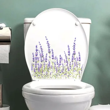 Metro sienų lipdukai augalų žiedų, levandų sienų lipdukai tualetas lipdukus fone, sienų apdailos vonios kambarys savarankiškai lipdukai