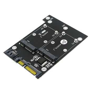 Plika Kortelės Dvejopo MSATA SSD Dual SATA3.0 6Gbps Konverteris Adapterio plokštę Su LED Indikatorius