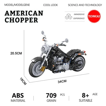 Techniniai American Chopper Motociklo Modelio Blokai High-tech 1:6 Klasikinis Retro Motociklą Plytų Dovanos Nustatyti, Žaislai Vaikams