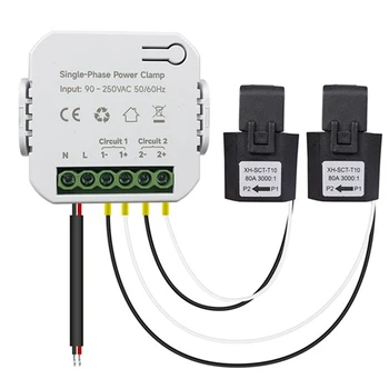 Tuya Smart Zigbee Energijos Skaitiklis 80A Su Srovės Transformatoriaus Apkabos Kwh Elektros Stebėti Elektros Statistikos 90-250V(2C)