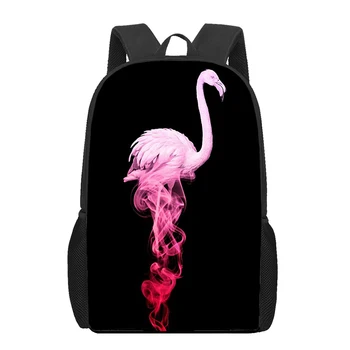 Raudona Gražus Flamingo paukščių 3D Spausdinimo Mokyklos Maišus ir Paauglys, Berniukų, Mergaičių Unikalus Vaikai Vaikai Kuprinė Knygos Maišelį Studentų Bookbag