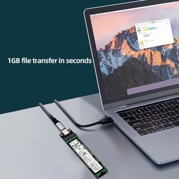 NGFF M. 2 USB3.1 Tipas-C Keitiklis, Suderinamas su M. 2 SATA(NGFF) SSD Pagrįstas M/B+Mkey Paramos 2230/2242/2260/2280 Dydžio SSD