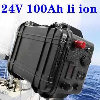 24v 100ah Li-ion baterija 24V ličio akumuliatorius 100Ah vandeniui baterijos įkrovimo valties variklių,inverter