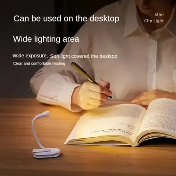 LED Akių Apsauga Knygos Naktį Šviesos Reguliuojamas Mini Clip-On Tyrimą, Stalo Lempos Baterija Lankstus Kelionės Miegamasis Skaityti