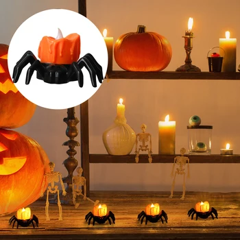 Helovinas Moliūgų Žibintų Voras LED Elektroniniai Žvakių Šviesos Arbata Šviesos Stalo Ornamentas už Vestuves Dovanos, Namų Puošybai