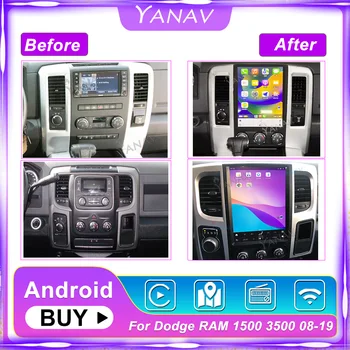 Android 11 Automobilių Radijo Dodge RAM 1500 3500 2008-2019 128GB GPS Navigacijos Auto Stereo daugialypės terpės Grotuvas, Bevielis Carplay Vienetas