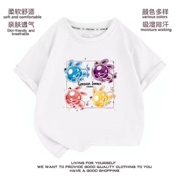 Vaikai Genshin Poveikio SlimeT-marškinėliai Berniukams, Mergaitėms Marškinėliai Animacinių filmų Anime T Shirts Harajuku Viršūnes Tees Vasaros Trumpas Rankovės