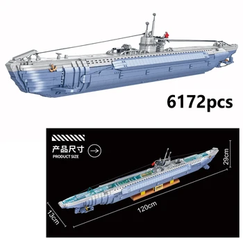 SANDĖLYJE vokietijos U-boat Blokai Modelis SS Karinis Povandeninis Ginklas Plytų Statybos, Nustatyti Berniukų Vaikų Žaislas Dovana