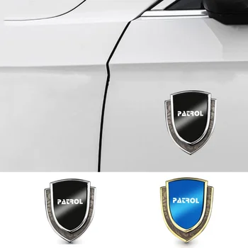 3D Metalo Automobilio Pusės Sparno Lipdukas Shield Emblema Logotipas Ženklelis Vandeniui Apsaugoti Decal Nissan Patrol Y61 Y62 2000-2021