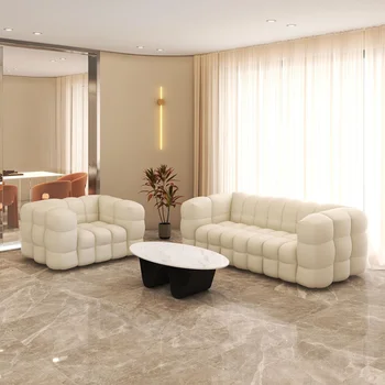 Balta Viena Modulinė Sofa-Xxl Ruožas Šiuolaikinės Dizaineris Atsipalaiduoti Šiaurės Tingus Neįprastas Ergonomiškas Sofos, Sofa-Gyvenimo Pradžia Baldų Salonas
