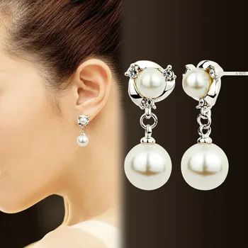 Karšto naujas Mados 925 Sterlingas Sidabro Shell perlų Auskarai Moterims, Merginoms Dovanų Mados Juvelyrikos 2019
