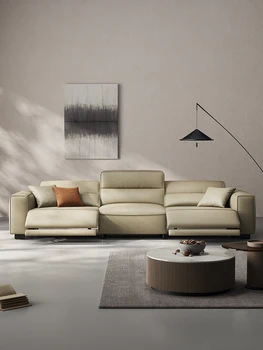 Minimalistinio odos sofos, mišinys, modernus paprasta dydžio kambarį šviesos prabanga karvės odos sofa