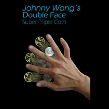 Dvigubo Veido Super Triple Monetos (Pusę Dolerio, arba Morgan Doleris) Johnny Wong Monetos Magija Gudrybės Klasikinis Magija Rekvizitai Gudrybė Įdomus