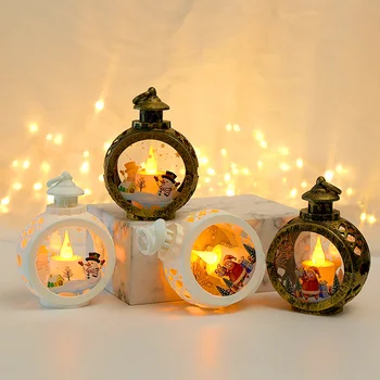 1pc Kūrybos Kalėdiniai Papuošalai LED Žvakių Šviesos Turas Kalėdų Medžio Sniego Kabo Žibintai Nešiojamų Darbalaukio Papuošalai Dovana