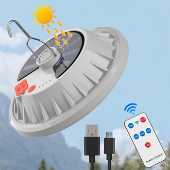 Nešiojamų Žibintų Nuotolinio Valdymo Pakabinti Žibintai LED Įkrovimo Saulės Vandeniui Lauko Skubios pagalbos Namuose Naktį Rinkos Žibintai Kempingas
