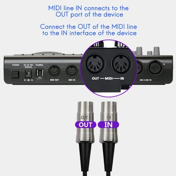 HiFing USB-MIDI OUT Kabelis, Vienas į Vieną Iš Sąsaja 5 Pin Line Konverteris PC Muzikos Klaviatūros Laido Adapteris