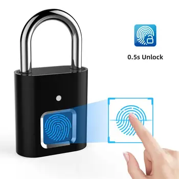 Pirštų atspaudų Spynos, Biometrinių Metalo Keyless Smart Thumbprint Lock USB Įkrovimo Bagažo Spinta Lagaminą Kuprinė Dviratį