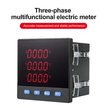 AC 220V Skaitmeninis Mulitimeter LCD Ekranas 3-etapas Voltmeter Ammeter Vatų Dažnių Matuoklis RS485 Komunikacijos Mutifunction Matuoklis