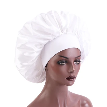 Labai Didelis Plaukų Formavimo Kepurės Lady Miego Dangtelis Su Elastinga Juosta Moterų Moterų Atsitiktinis Satino Variklio Dangčio Miega Sluoksnis Sklandžiai Plaukų Priežiūra