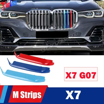 BMW X7 Serijos G07 2019-2022 Automobilių 3D M Stiliaus Priekinių Grotelių Apdaila Bamperio Dangtelis Juostelės, Lipdukai Išorės Dekoro Priedai