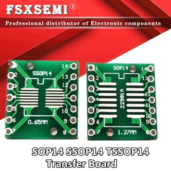 10vnt SOP14 SSOP14 TSSOP14 į DIP14 Pinboard SMD PANIRTI Adapteris 0,65 mm/1.27 mm iki 2.54 mm CINKAVIMAS Pin Pikis PCB Perdavimo Valdyba