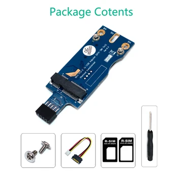 Mini PCI-E, USB Adapteris Su SIM kortelės Lizdas WWAN/LTE Modulis(Vertikaliai) paverčia 3G/4G belaidžio Mini-Card