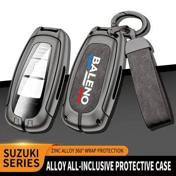 Cinko Lydinys TPU automobilio raktas atveju krepšys Suzuki Baleno Swift, SX4 automobilių key chain metalo klavišą 