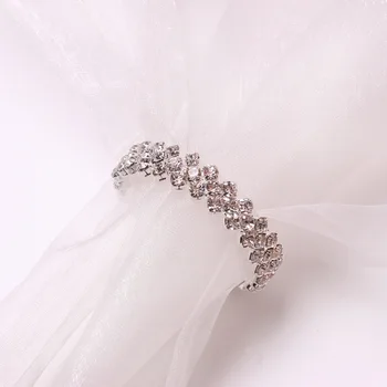 6PCS Crystal Žiedą, Servetėlių Žiedai, Sidabro pisuarai Apdaila Vestuvių Kalėdų Padėkos Dienos Vakarienės Stalo Audinio Žiedas